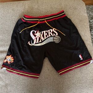 Just Don Black and Red Sixers Shorts